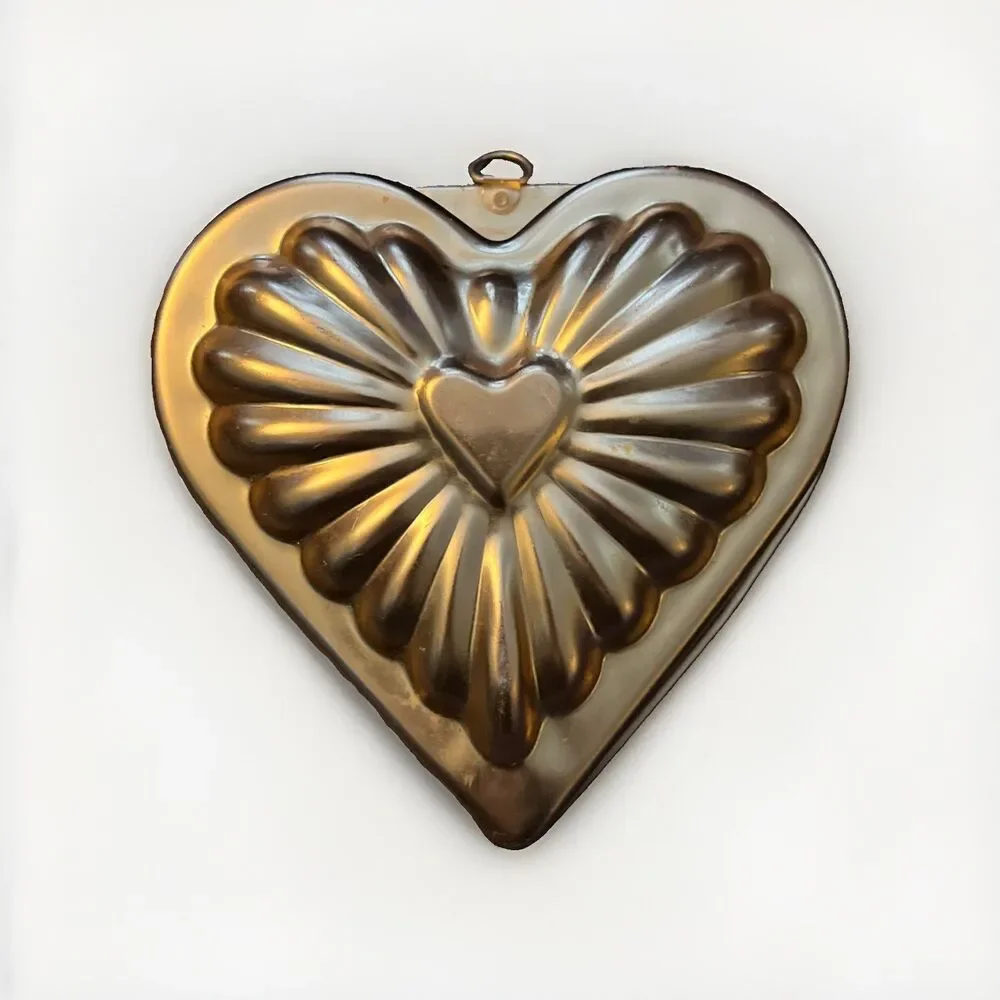Vintage Copper Wall Hanging Heart Jello Mold